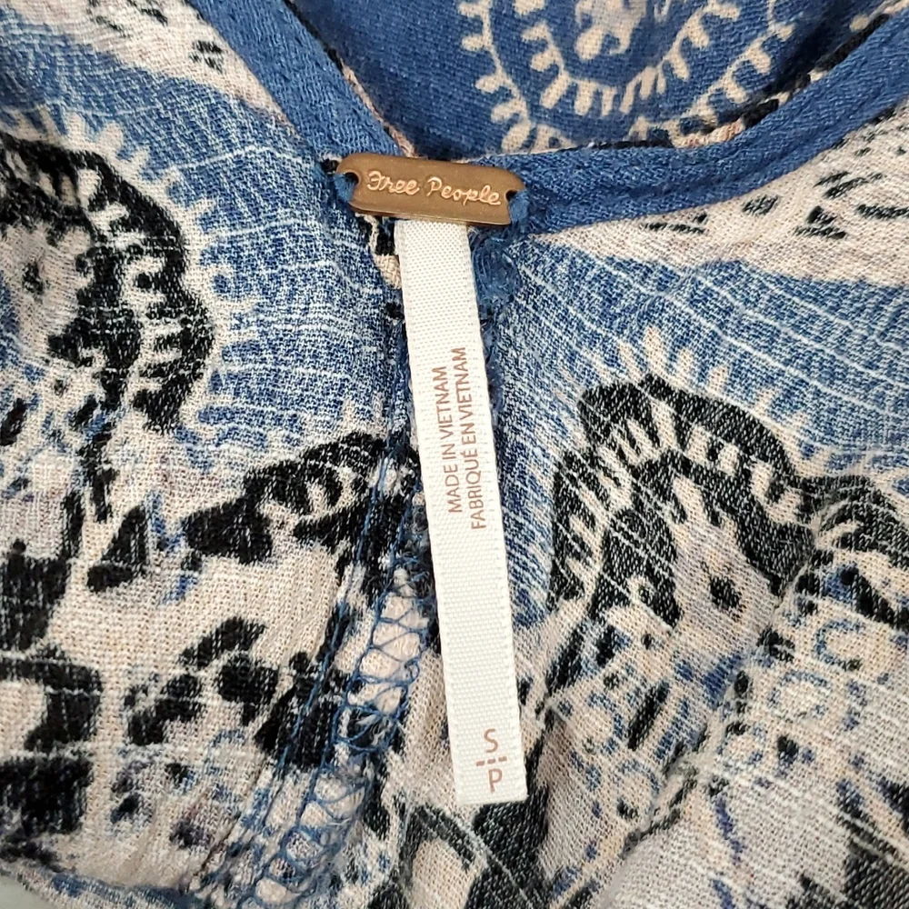 Free People Smooth Talker Tunic Dress S Blue Boho Chic